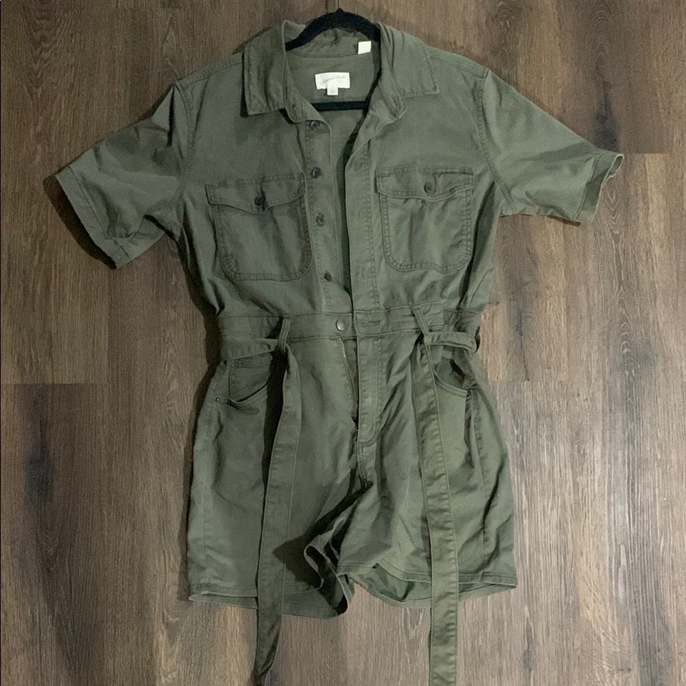 Universal Thread Green Utility Jumpsuit with Belted Waist